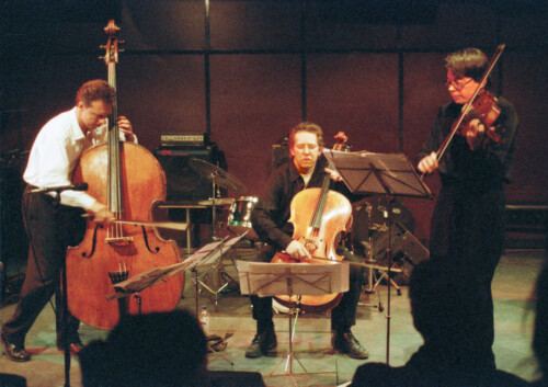 Ernst Glerum, Ernst Reijseger, Maurice Horsthuis, 18 december 1998 Bimhuis Amsterdam (Amsterdam String Trio) Ernst Glerum, Ernst Reijseger, Maurice Horsthuis, 18 december 1998 Bimhuis Amsterdam (Amsterdam String Trio)